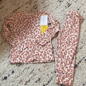 Tucker + Tate Kids Floral Pajama Set - Orange and Cream